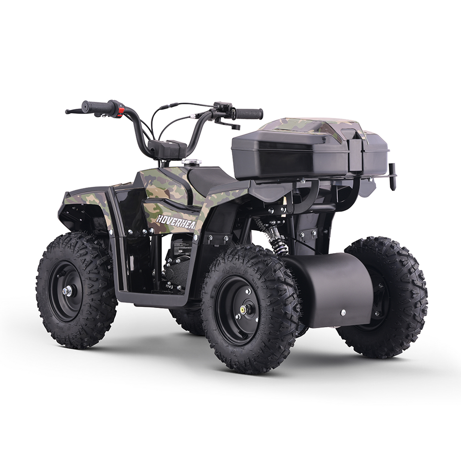 Gas-Power ATV/Quad for Age 6+, 40cc 4-Stroke Gas Powered Mini Motorcycle Speeds up to 15.5 MPH for Off-Road with Storage Box,Suspension, Disc Brake, 165 LBS Capacity