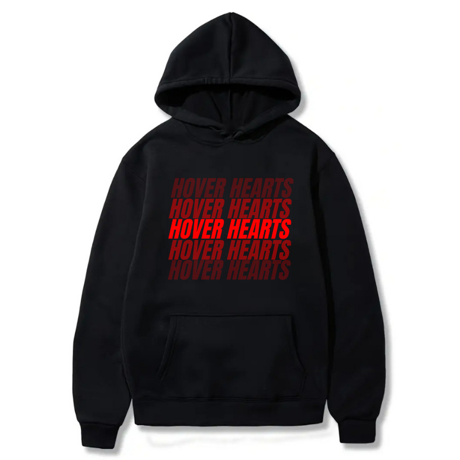 Hover Hearts Hoodie 100% Cotton, Solid Color Kangaroo Pocket Hoodie