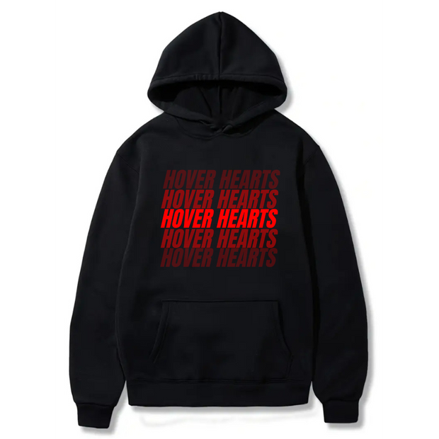 Hover Hearts Hoodie 100% Cotton, Solid Color Kangaroo Pocket Hoodie