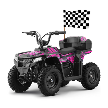 Gas-Power ATV/Quad for Age 6+, 40cc 4-Stroke Gas Powered Mini Motorcycle Speeds up to 15.5 MPH for Off-Road with Storage Box,Suspension, Disc Brake, 165 LBS Capacity
