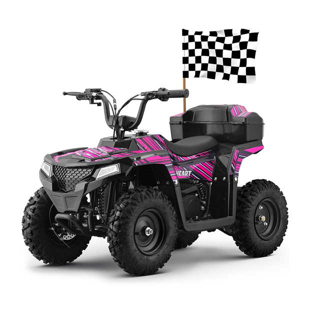 Gas-Power ATV/Quad for Age 6+, 40cc 4-Stroke Gas Powered Mini Motorcycle Speeds up to 15.5 MPH for Off-Road with Storage Box,Suspension, Disc Brake, 165 LBS Capacity