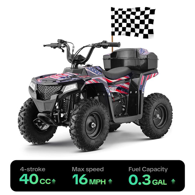 HoverHearts XW-A19 4 Wheeler Dirt Bike 4-Stroke 39CC Gas Powered ATV CPSC Security Certification - HoverHearts