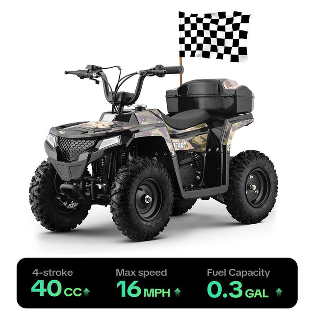 HoverHearts XW-A19 4 Wheeler Dirt Bike 4-Stroke 39CC Gas Powered ATV CPSC Security Certification - HoverHearts