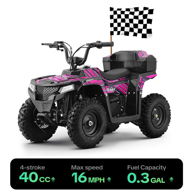 HoverHearts XW-A19 4 Wheeler Dirt Bike 4-Stroke 39CC Gas Powered ATV CPSC Security Certification - HoverHearts