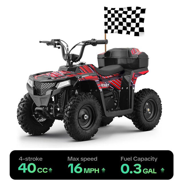 HoverHearts XW-A19 4 Wheeler Dirt Bike 4-Stroke 39CC Gas Powered ATV CPSC Security Certification - HoverHearts