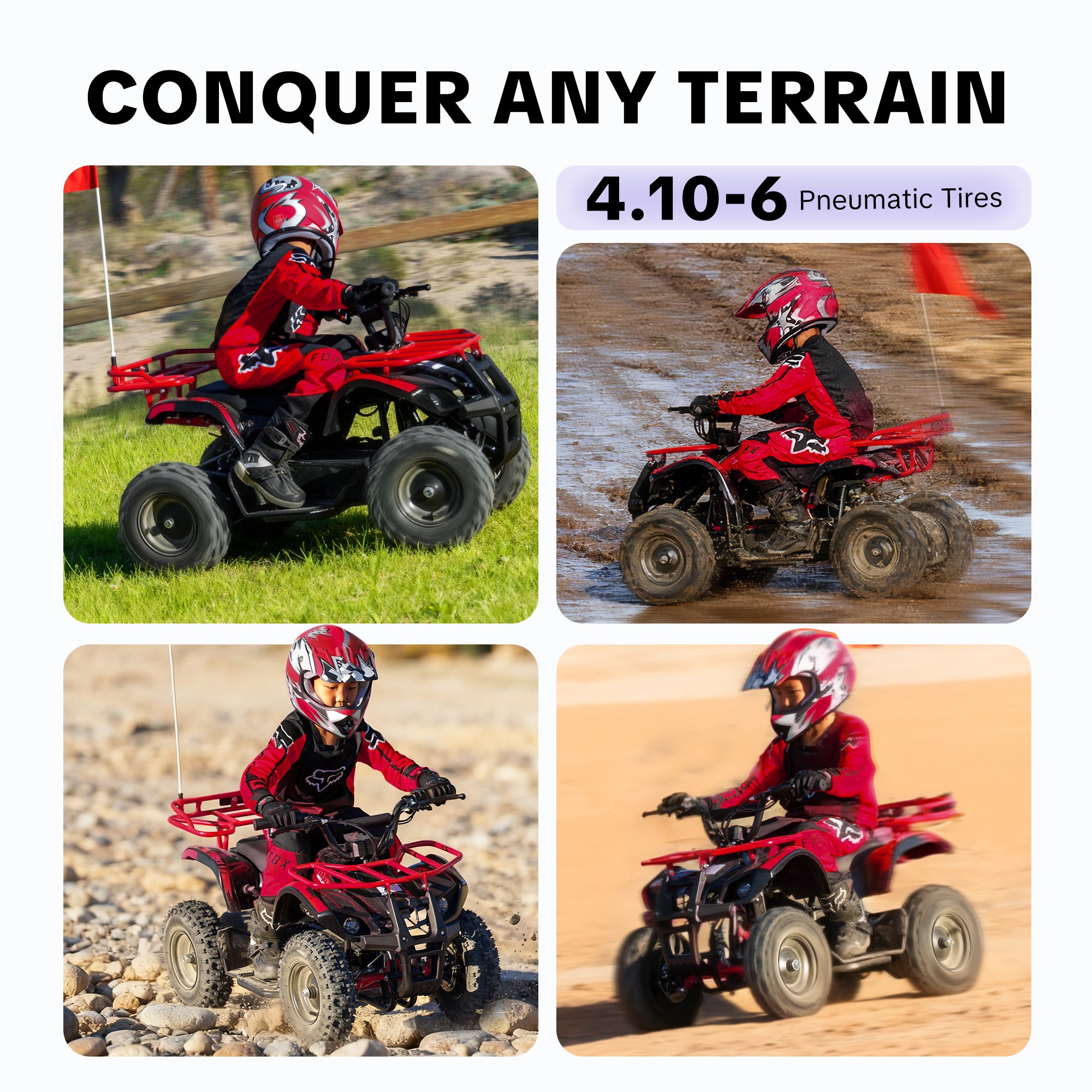 HoverHearts EA500-RA Off-road Electric Four-wheeled Motorcycle 500W 36V Powerful Electric ATV