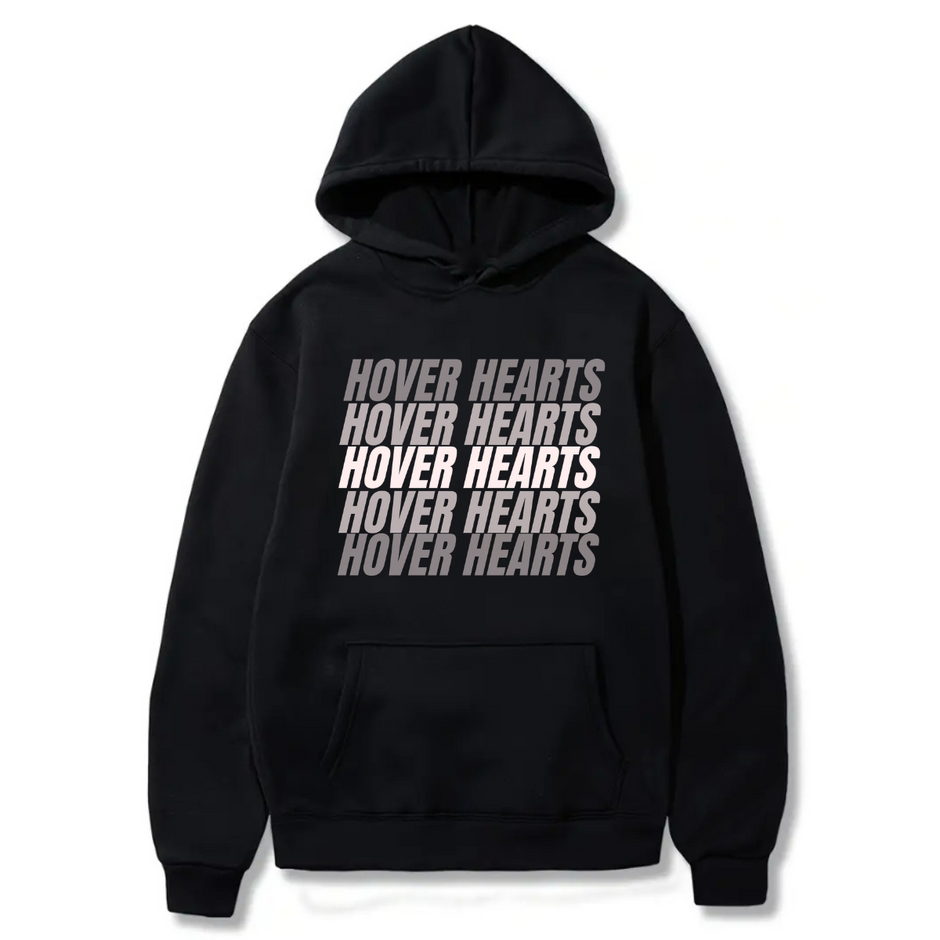Hover Hearts Hoodie 100% Cotton, Solid Color Kangaroo Pocket Hoodie