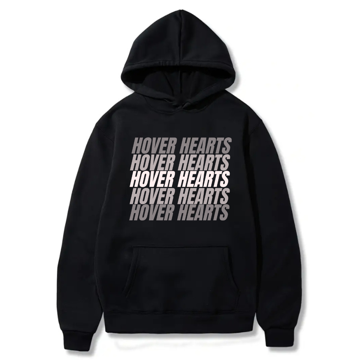 Hover Hearts Hoodie 100% Cotton, Solid Color Kangaroo Pocket Hoodie