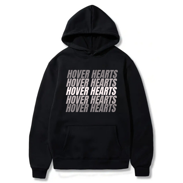 Hover Hearts Hoodie 100% Cotton, Solid Color Kangaroo Pocket Hoodie