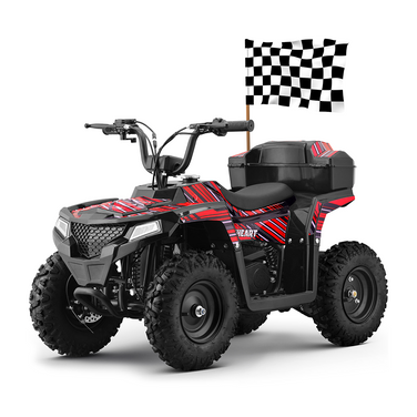 Gas-Power ATV/Quad for Age 6+, 40cc 4-Stroke Gas Powered Mini Motorcycle Speeds up to 15.5 MPH for Off-Road with Storage Box,Suspension, Disc Brake, 165 LBS Capacity