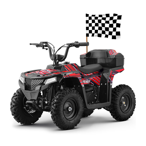 Gas-Power ATV/Quad for Age 6+, 40cc 4-Stroke Gas Powered Mini Motorcycle Speeds up to 15.5 MPH for Off-Road with Storage Box,Suspension, Disc Brake, 165 LBS Capacity