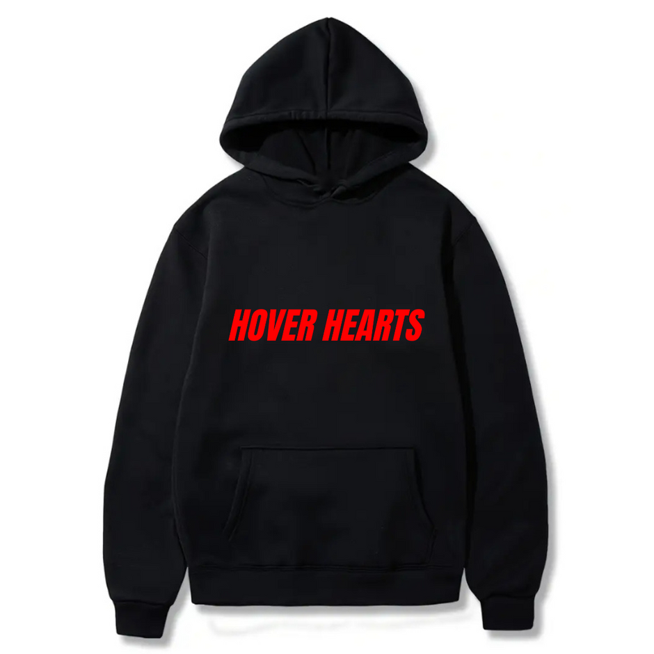 Hover Hearts Hoodie 100% Cotton, Solid Color Kangaroo Pocket Hoodie