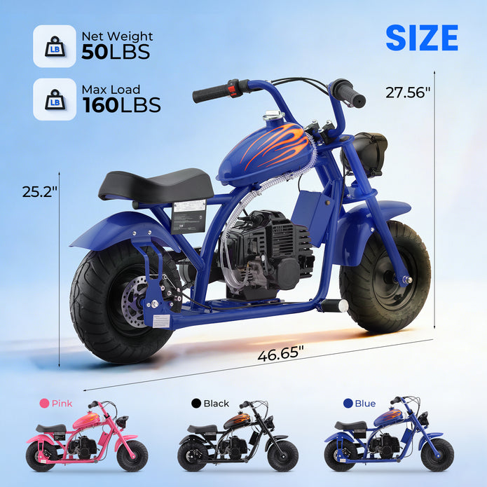 HoverHearts DB4S002 Mini Dirt Bike 39CC 4-Stroke Gas Bike EPA Approved