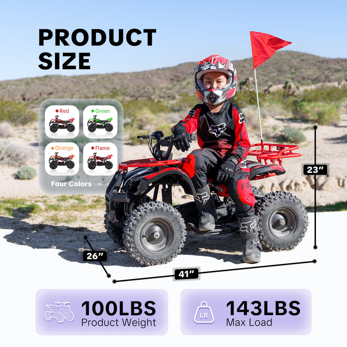 HoverHearts EA500-RA Off-road Electric Four-wheeled Motorcycle 500W 36V Powerful Electric ATV