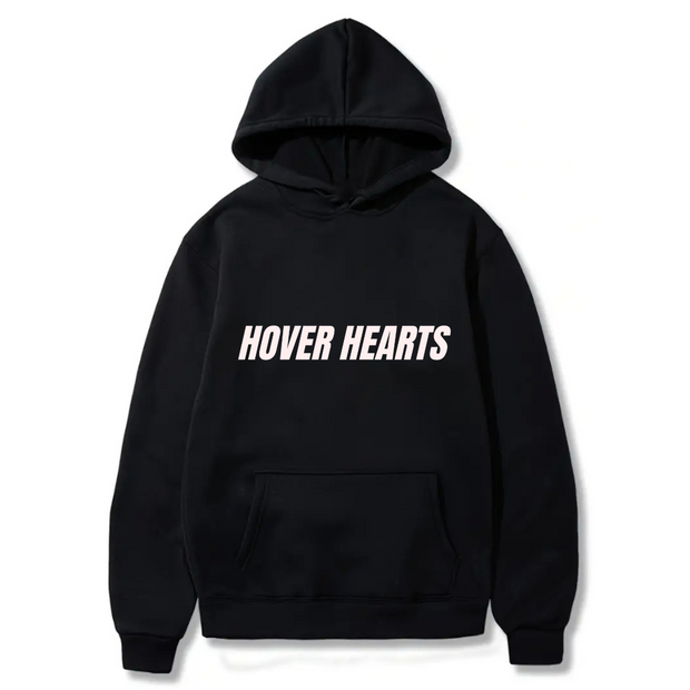 Hover Hearts Hoodie 100% Cotton, Solid Color Kangaroo Pocket Hoodie
