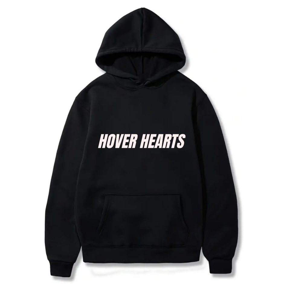 Hover Hearts Hoodie 100% Cotton, Solid Color Kangaroo Pocket Hoodie