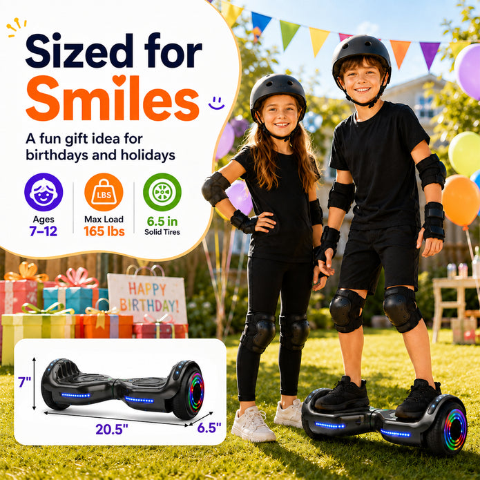 Hoverstar Hoverboard for Kids 7-12, Bluetooth & LED Lights