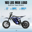 HoverHearts DZ008 Electric Dirt Bike 18 MPH (Max Speed) E-Bike Max Load 165 LBS