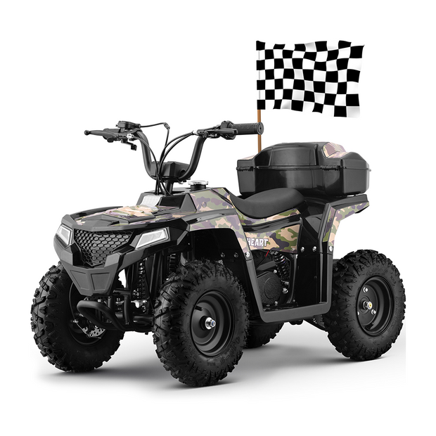 Gas-Power ATV/Quad for Age 6+, 40cc 4-Stroke Gas Powered Mini Motorcycle Speeds up to 15.5 MPH for Off-Road with Storage Box,Suspension, Disc Brake, 165 LBS Capacity