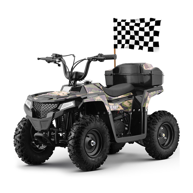 Gas-Power ATV/Quad for Age 6+, 40cc 4-Stroke Gas Powered Mini Motorcycle Speeds up to 15.5 MPH for Off-Road with Storage Box,Suspension, Disc Brake, 165 LBS Capacity