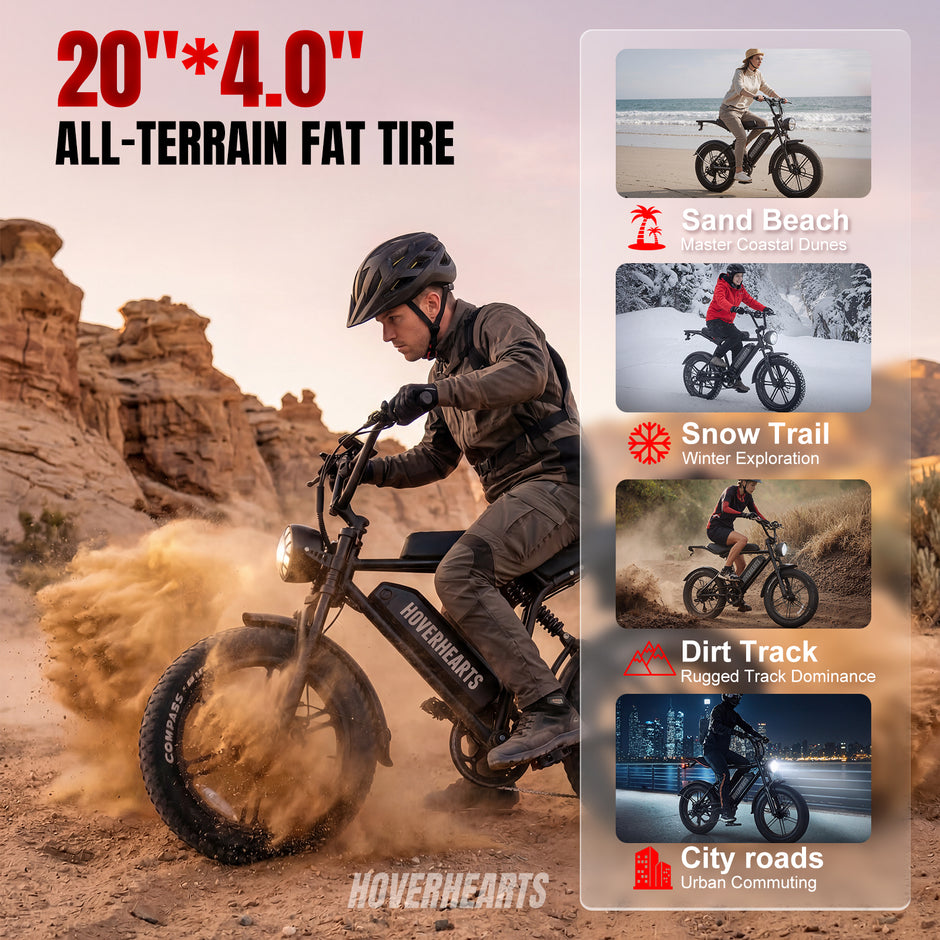 HoverHearts Eb-1 Electric Bike 7-Speed Transmission Top Speed 25MPH