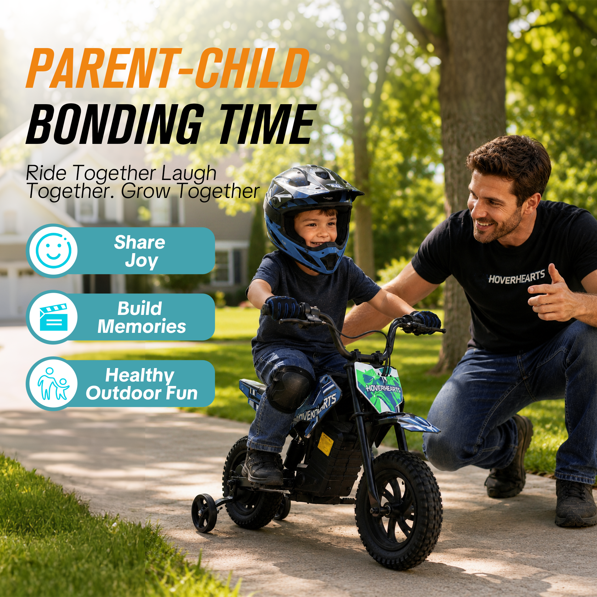 HoverHearts DZ006 Kids 2-in-1  Electric Balance Dirt Bike,  with Removable Training Wheels,  6.21 MPH Safe Speed