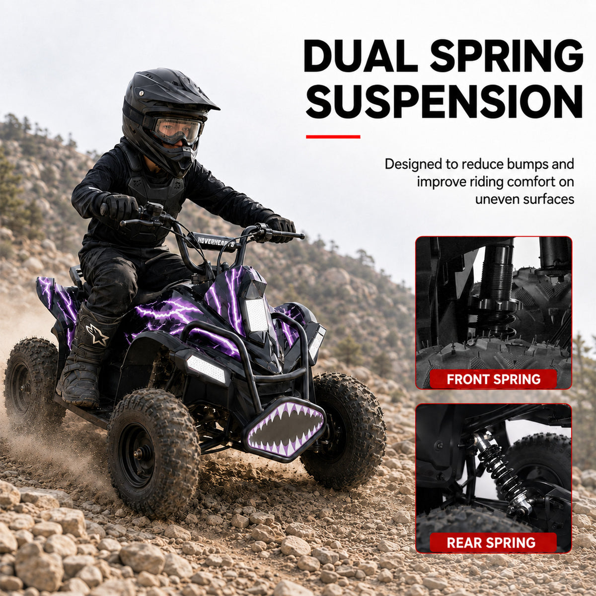 HoverHearts  XW-A01 40CC 4-Stroke Gas Powered ATV For Kids 15 MPH Max Top Speed