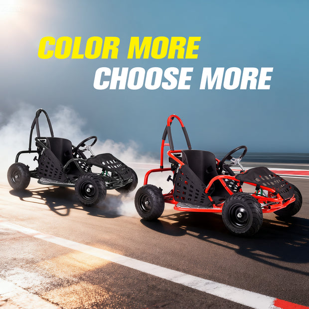 HoverHearts 79cc 1-Seater Gasoline Go-Kart, 4-Stroke 2.5HP, 13" Front and Rear All Terrain Tires