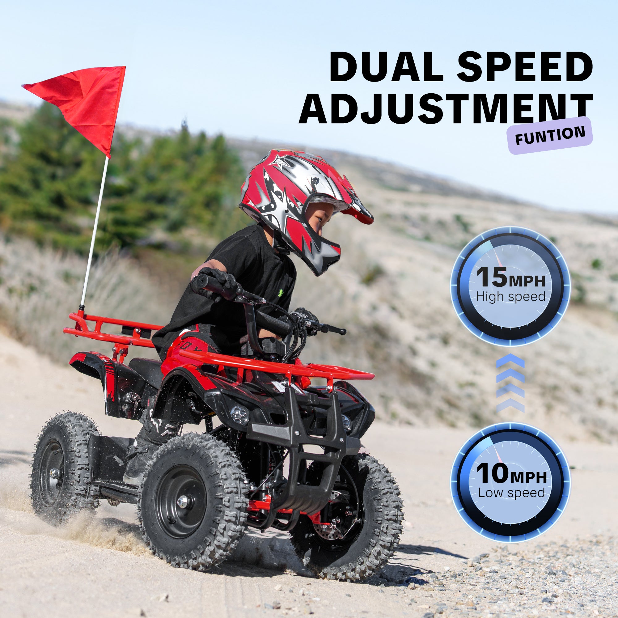 HoverHearts EA500-RA Off-road Electric Four-wheeled Motorcycle 500W 36V Powerful Electric ATV