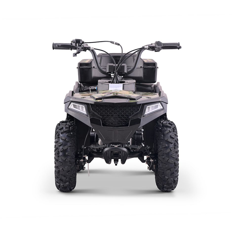 Gas-Power ATV/Quad for Age 6+, 40cc 4-Stroke Gas Powered Mini Motorcycle Speeds up to 15.5 MPH for Off-Road with Storage Box,Suspension, Disc Brake, 165 LBS Capacity