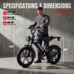 HoverHearts Eb-1 Electric Bike 7-Speed Transmission Top Speed 25MPH