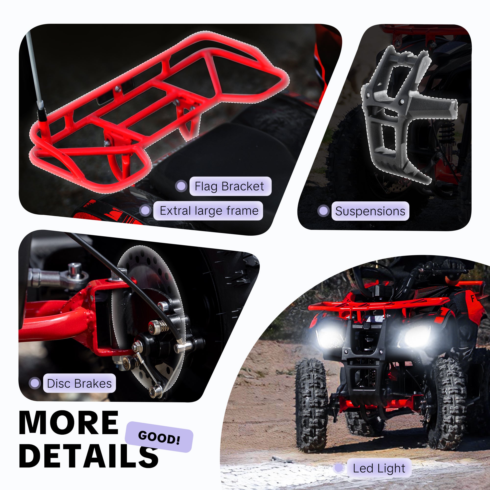 HoverHearts EA500-RA Off-road Electric Four-wheeled Motorcycle 500W 36V Powerful Electric ATV