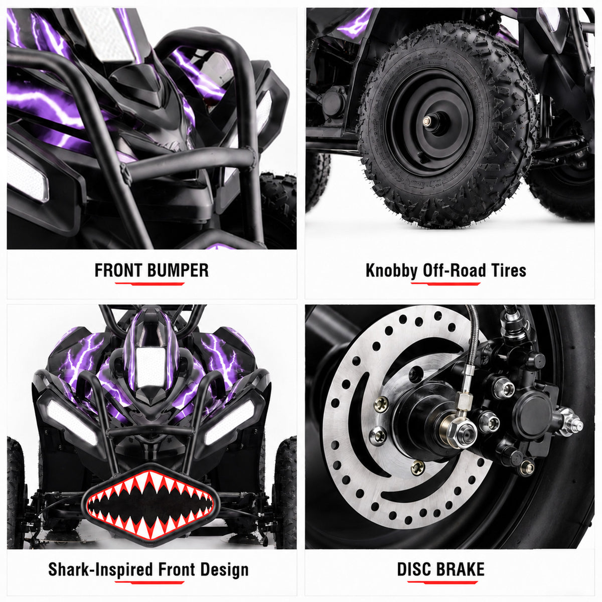 HoverHearts  XW-A01 40CC 4-Stroke Gas Powered ATV For Kids 15 MPH Max Top Speed