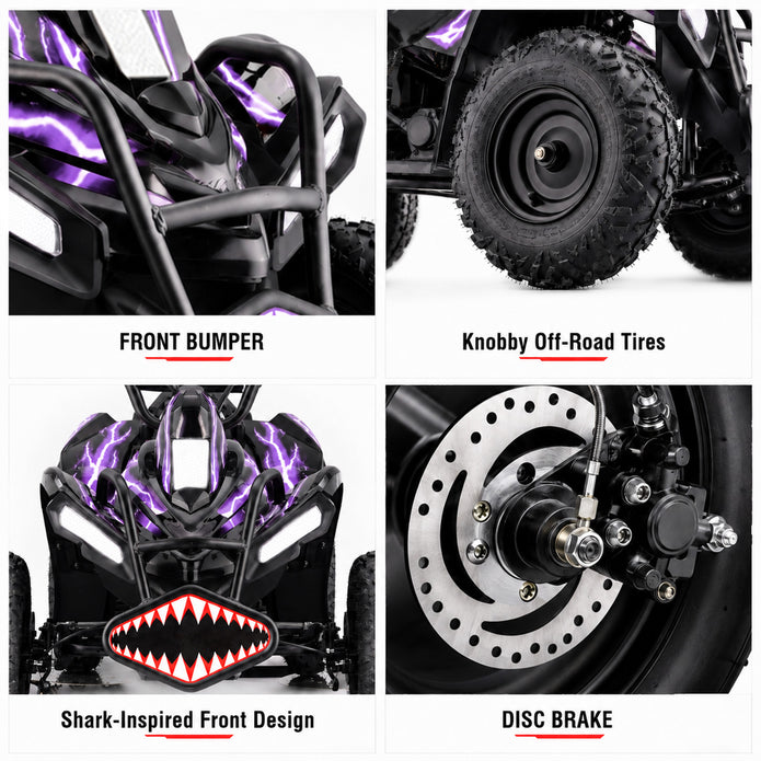 HoverHearts  XW-A01 40CC 4-Stroke Gas Powered ATV For Kids 15 MPH Max Top Speed