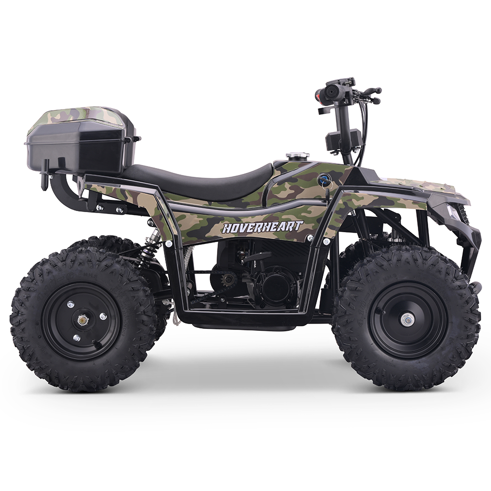 Gas-Power ATV/Quad for Age 6+, 40cc 4-Stroke Gas Powered Mini Motorcycle Speeds up to 15.5 MPH for Off-Road with Storage Box,Suspension, Disc Brake, 165 LBS Capacity