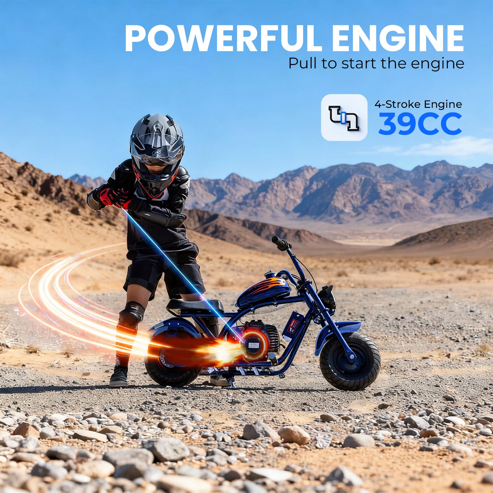 HoverHearts DB4S002 Mini Dirt Bike 39CC 4-Stroke Gas Bike EPA Approved