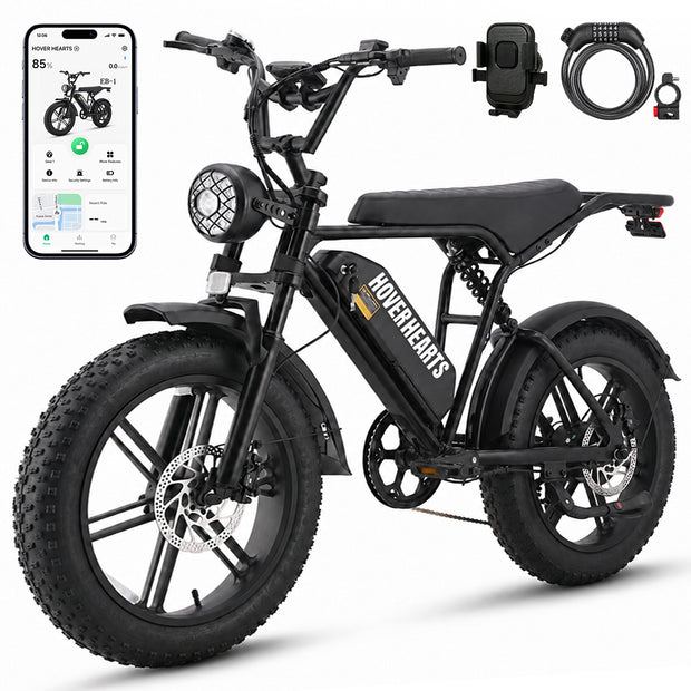 HoverHearts EB-1 Electric Bike 7-Speed Transmission Top Speed 28MPH