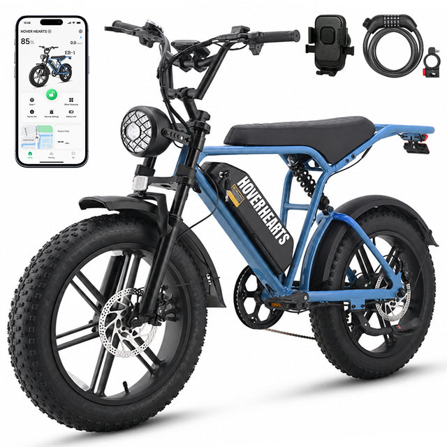 HoverHearts EB-1 Electric Bike 7-Speed Transmission Top Speed 28MPH