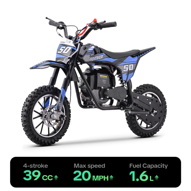 HoverHearts DB4S004 Gas Dirt Bike 4-Stroke Gas Bike No Oil Mix Required