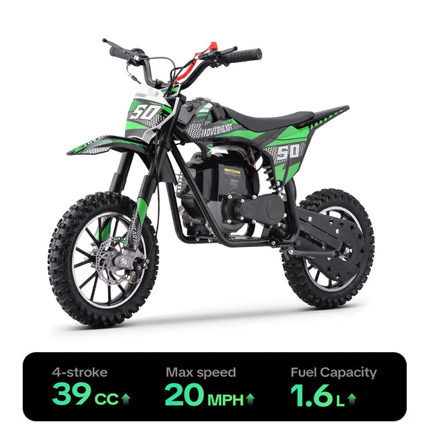 HoverHearts DB4S004 Gas Dirt Bike 4-Stroke Gas Bike No Oil Mix Required