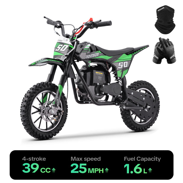 HoverHearts DB4S004 Gas Dirt Bike 4-Stroke Gas Bike No Oil Mix Required