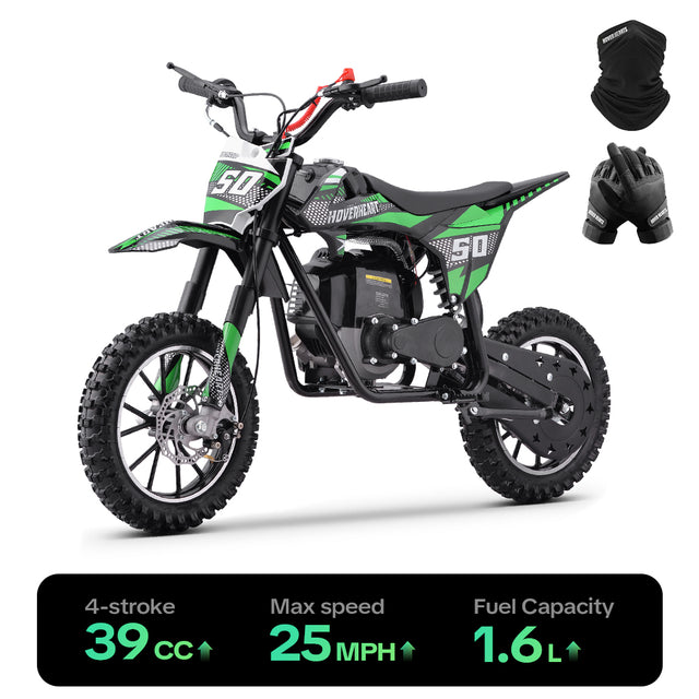 HoverHearts DB4S004 Gas Dirt Bike 4-Stroke Gas Bike No Oil Mix Required