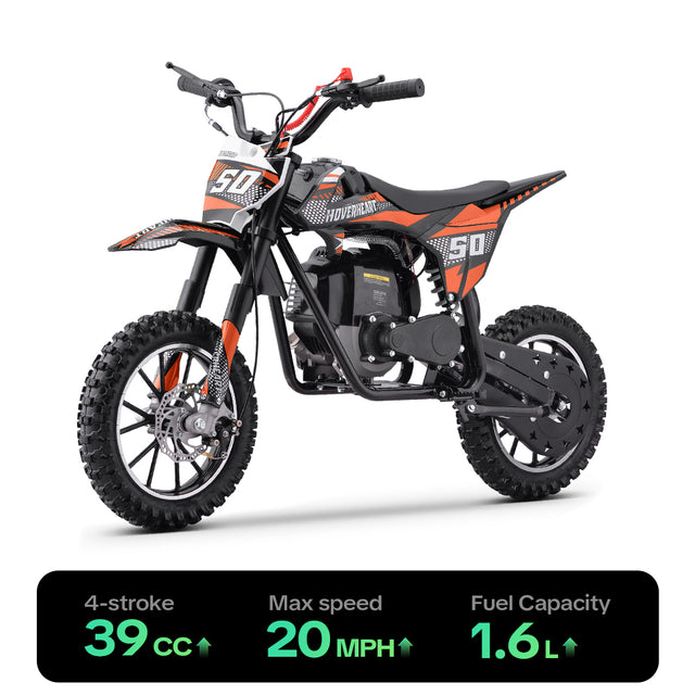 HoverHearts DB4S004 Gas Dirt Bike 4-Stroke Gas Bike No Oil Mix Required