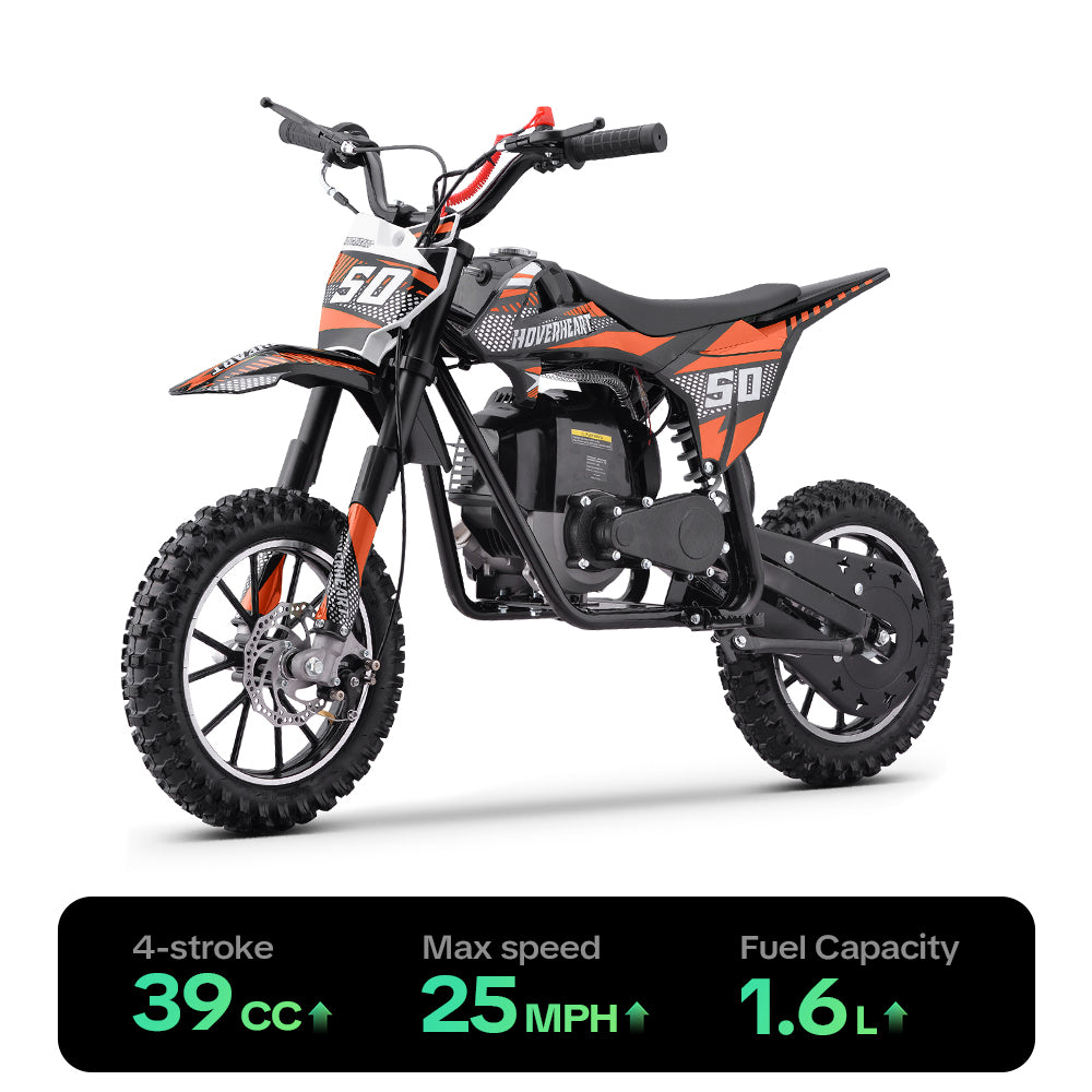 HoverHearts DB4S004 Gas Dirt Bike 4-Stroke Gas Bike No Oil Mix Required