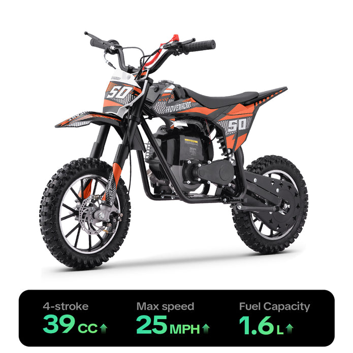 HoverHearts DB4S004 Gas Dirt Bike 4-Stroke Gas Bike No Oil Mix Required