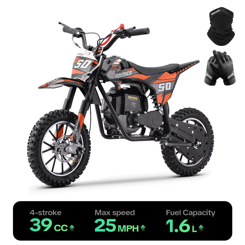 HoverHearts DB4S004 Gas Dirt Bike 4-Stroke Gas Bike No Oil Mix Required