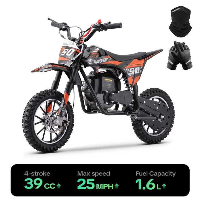 HoverHearts DB4S004 Gas Dirt Bike 4-Stroke Gas Bike No Oil Mix Required