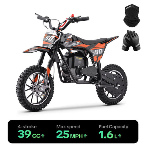 HoverHearts DB4S004 Gas Dirt Bike 4-Stroke Gas Bike No Oil Mix Required - HoverHearts