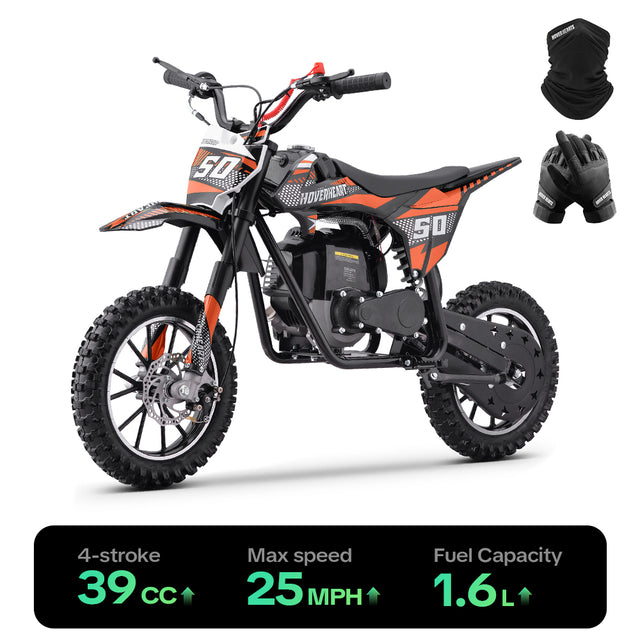 HoverHearts DB4S004 Gas Dirt Bike 4-Stroke Gas Bike No Oil Mix Required