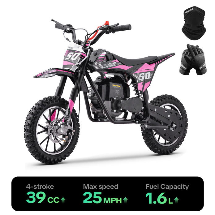 HoverHearts DB4S004 Gas Dirt Bike 4-Stroke Gas Bike No Oil Mix Required